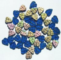50 10x8mm Transparent Matte Blue AB Leaf Beads